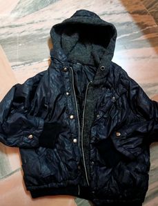 Warm Black Hoody Puffer Jacket