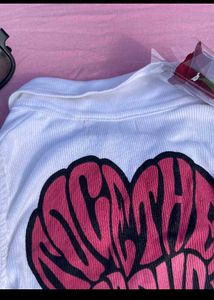 White Heart Graphic Sleeveless Top