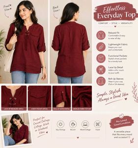 Elegant Maroon Casual Top for Women