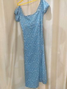 Blue Floral Print Dress for women