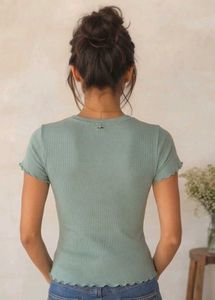 Ribbed Lettuce Hem Top