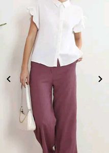 Chic White Short Sleeve Button-Down Blouse