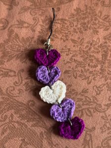 Crocheted Heart Charm Keychain/Accessory