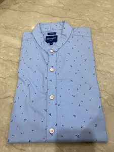 Sky Blue Printed wrangler Shirt And Branded Chino