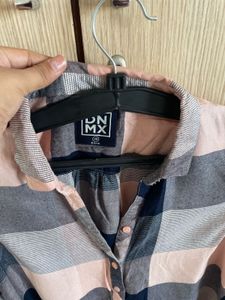 pink  &amp; Navy Plaid Button-Up Shirt