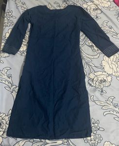 Straight Blue Cotton Kurta