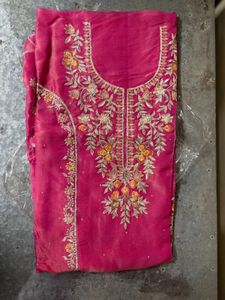 Embroidered Pink suit fabric