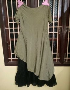 Olive Green Ethnic Gown 💚