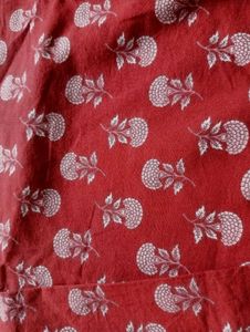 Red Printed Cotton Kurti ❤️