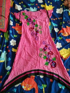 Embroidered Pink Summer Dress