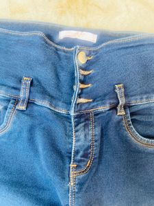 Striped High-Waisted Jeans