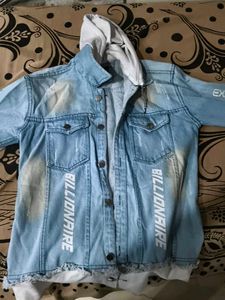 Stylish Blue Denim Jacket with Hood