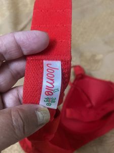 Beautiful Red Bra with Rose Detail