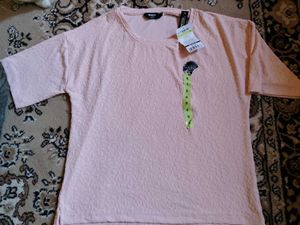Trendy Pink Textured T-Shirt