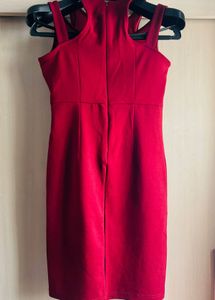Maroon Cold Shoulder Dress
