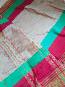 Vibrant Striped Silk Saree