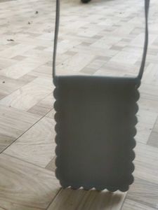 Cute Grey Crossbody Bag with Pom-Pom
