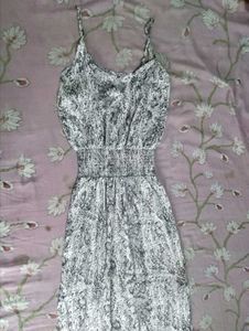 Stylish Black & White Patterned Maxi Dress