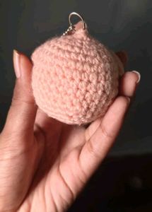 Cute Crocheted Pig Keychain Charm