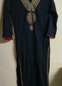 Black Kurta with Red Trim