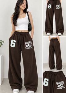 Wide Leg Brown Sweatpants