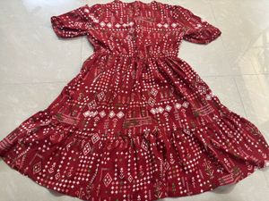 Boho Chic Maroon Printed Mini Dress
