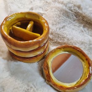 Pancake Trinket Box (with Mirror)
