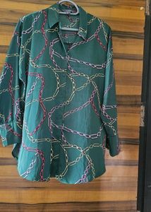 Stylish Green Chain Print Shirt