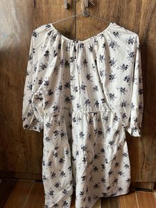 White Floral Tiered Midi Dress