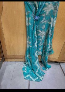 Elegant Blue Floral Dupatta women