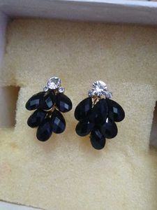 Elegant Black Gemstone Stud Earrings