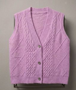 Pink Cable-Knit Sweater Vest