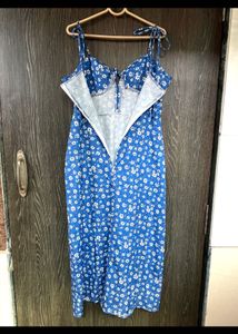 Blue Floral Midi Dress