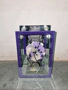 Decorative Glass Lantern with Floral Design💙