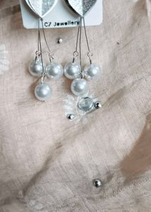 Heart Drop Pearl Earrings - Elegant Fashion