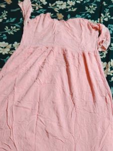 Peach Embroidered Kurta