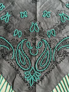 Hand Beaded fringe bandana/neklace
