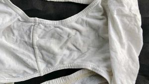 Comfortable White Briefs with Rose Embroidery