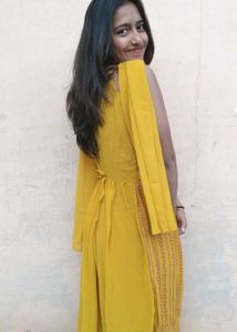 Embroidered Yellow sharara set with dupatta