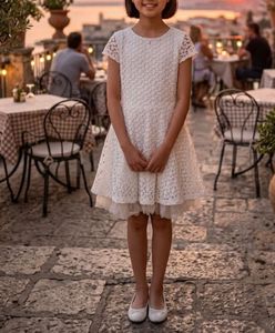 Girls White Lace Dress