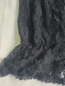Black Lace Short Sleeve Top