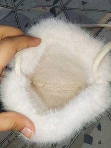 ✨ Cute Mustard Faux Fur Sling Bag