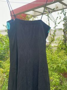 Black Lace Trimmed Mini Dress