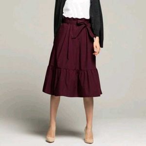 High Waist Purple Ruffled Maxi Skirt