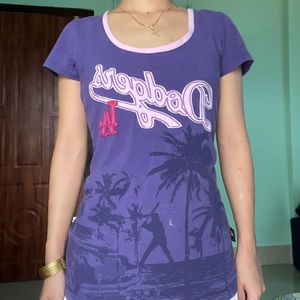 Purple LA Dodgers Baseball T-Shirt