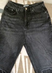 Regular High Waist charcoal Balck Jeans