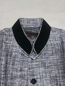 Men's Nehru Jacket - Classic Grey Tweed