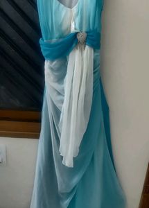 Sea Green Long Gown(Looks Blue In Photo)