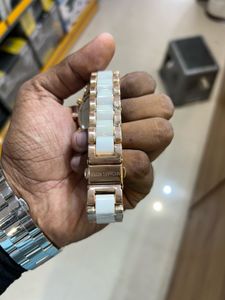 Michael Kors Rose Gold &amp; White Watch