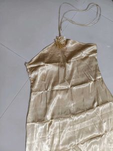 Satin Halter Neck Midi Dress
